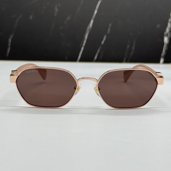 NEW GUCCI GG1593S 003 BROWN WOMEN SUNGLASSES GUCCI - Picture 4 of 11